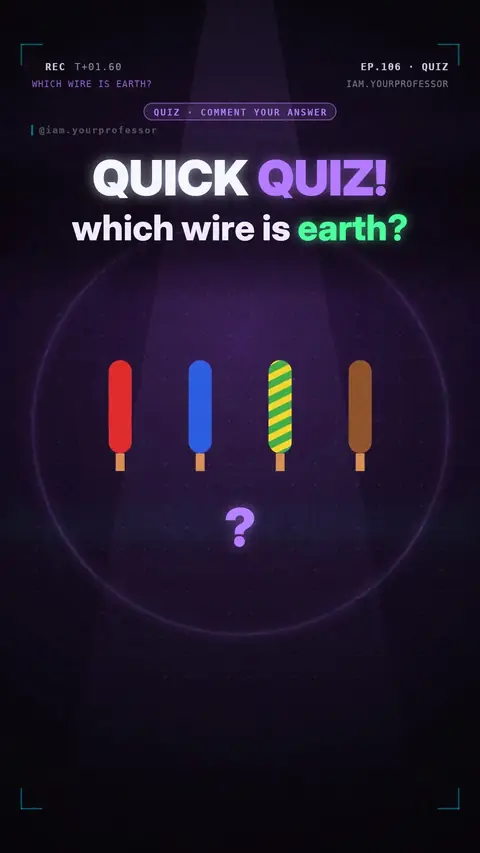 Cover of the lesson: Quiz #7: Which wire is earth?