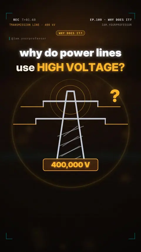 Cover of the lesson: Why does…? #8: Why do power lines use such high voltage?