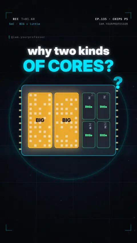 Cover of the lesson: Chips Part 5: Big and little cores — how your phone saves battery