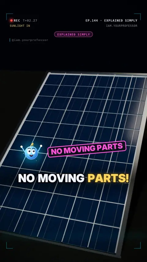 Cover of the lesson: Explained Simply #6: How does a solar panel make electricity?