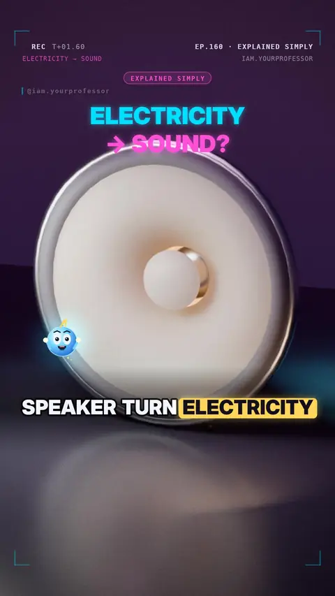 Cover of the lesson: Explained Simply #8: How does a speaker turn electricity into sound?