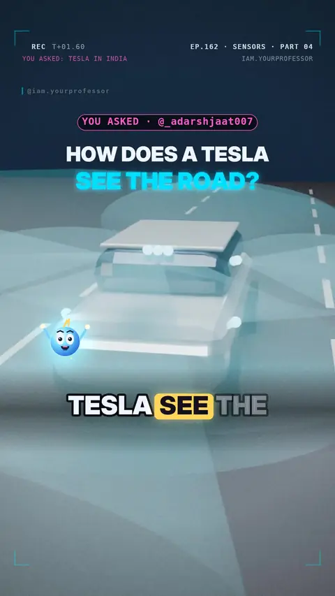 Cover of the lesson: Sensors Part 4: How a Tesla sees the road (in India) — follower request @_adarshjaat007