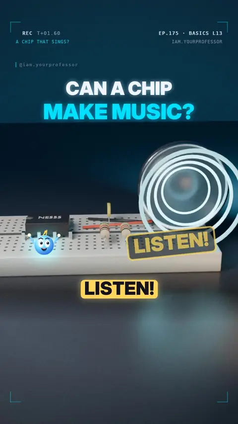 Cover of the lesson: Electronics Basics L13: Make it beep — the 555 as a tone maker