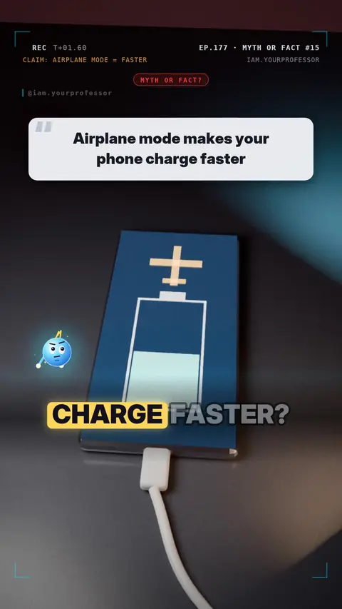 Cover of the lesson: Myth or Fact #15: "Airplane mode makes your phone charge faster"